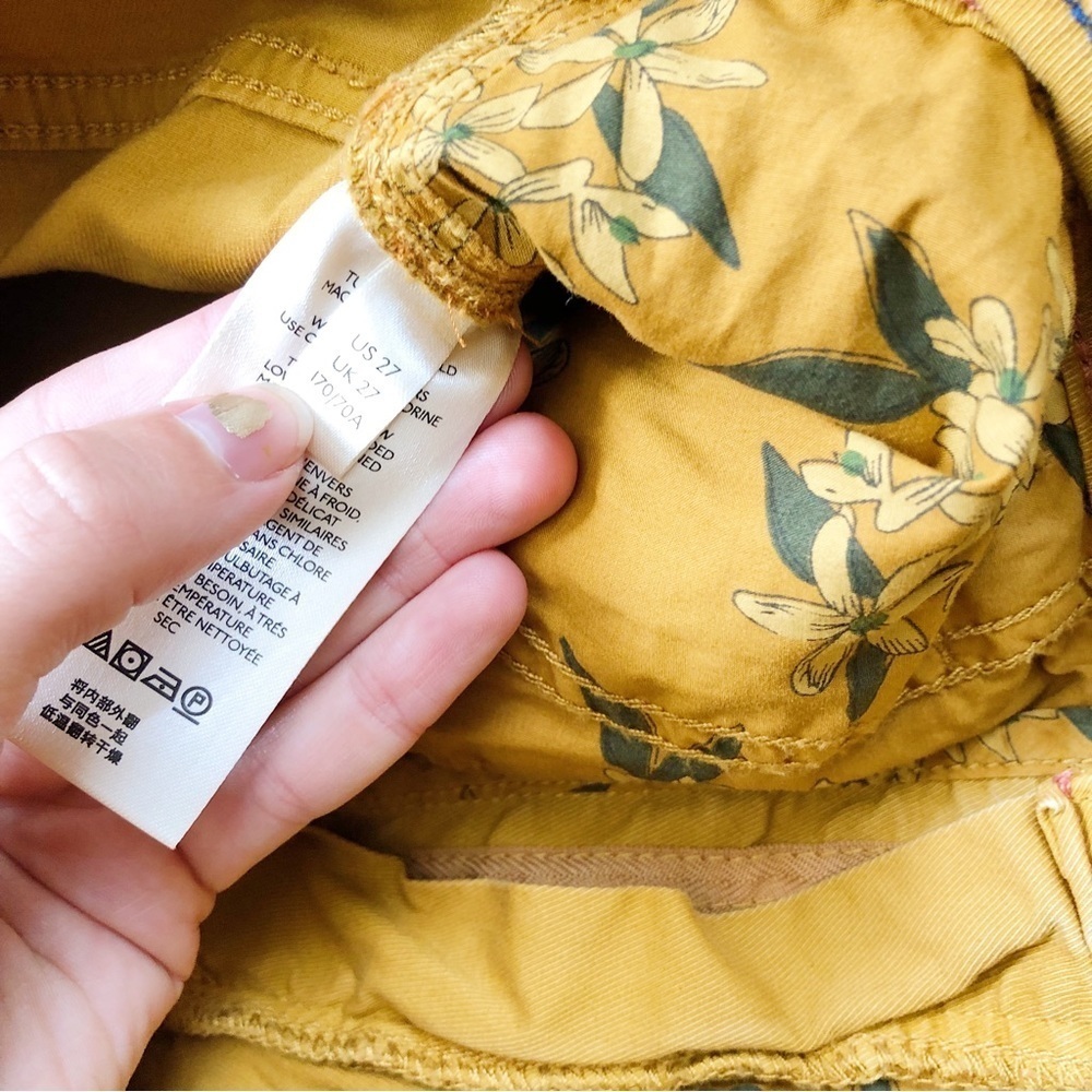 Pilcro • Anthropologie Jackson Tapered Pant mustard yellow Honey gold barrel leg - Picture 5 of 10